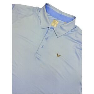 Callaway Opti-Dri Golf Polo Shirt 3XLT Blue Micro Check Stretch Big Tall
